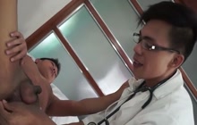 Asian twink gets checked by a doctor